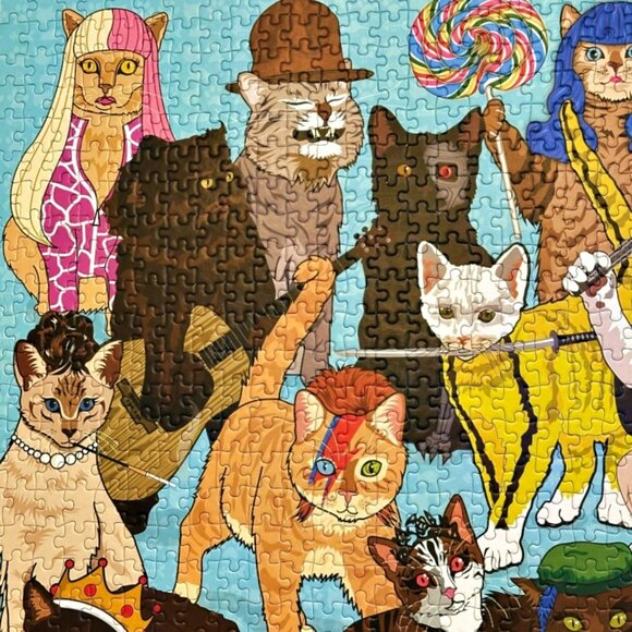 Celebri Cats 1000 Piece Jigsaw Puzzle with Poster Ginger Fox MINT - COMPLETE - Picture 3 of 12